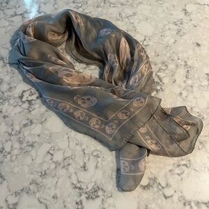 Alexander McQueen - Olive and Pink Skull Scarf